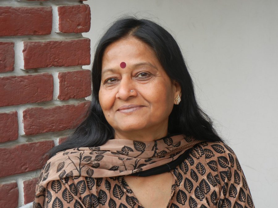 Portrait of Rachna Vinod, trustee of the JDGD Saraf Trust and broadcaster with All India Radio
